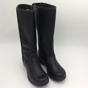 LL Bean Black Leather Clog Boots